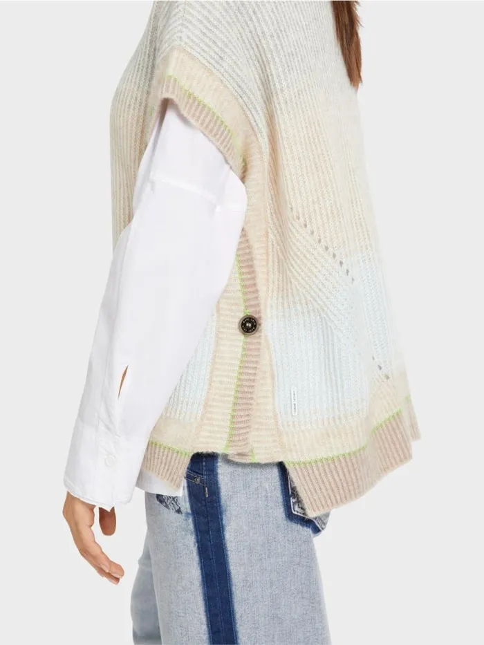 Strick Damen Marc Cain Tank Top Knitted In Germany Soft Powder Blue