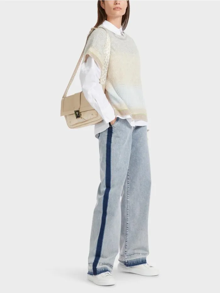 Strick Damen Marc Cain Tank Top Knitted In Germany Soft Powder Blue