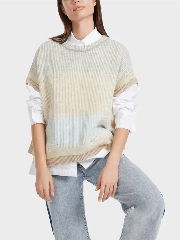 Strick Damen Marc Cain Tank Top Knitted In Germany Soft Powder Blue