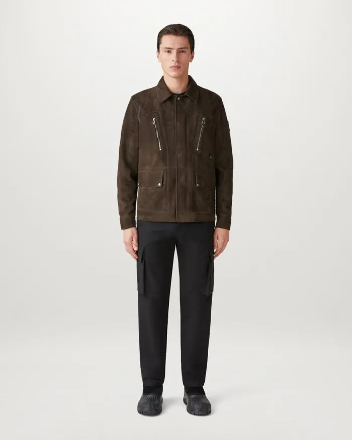 Suede and Shearling Jackets Men Belstaff Continental Jacket Burnt Oak
