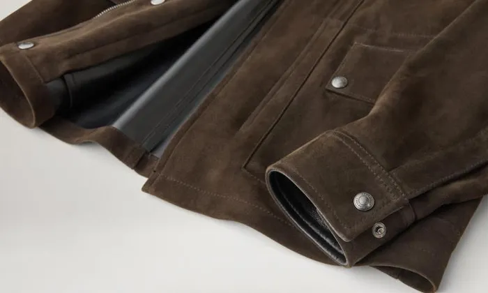Suede and Shearling Jackets Men Belstaff Continental Jacket Burnt Oak