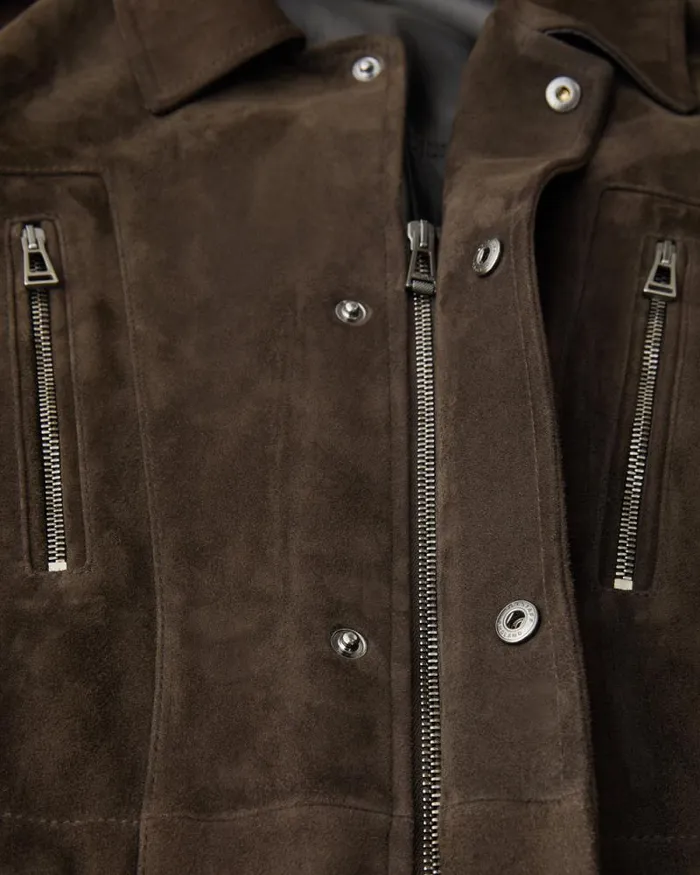 Suede and Shearling Jackets Men Belstaff Continental Jacket Burnt Oak