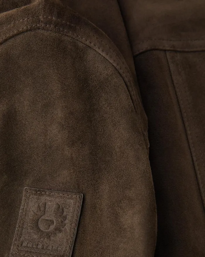 Suede and Shearling Jackets Men Belstaff Continental Jacket Burnt Oak