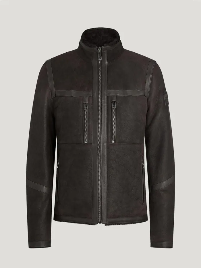 Suede and Shearling Jackets Men Belstaff Tundra Jacket Black Black