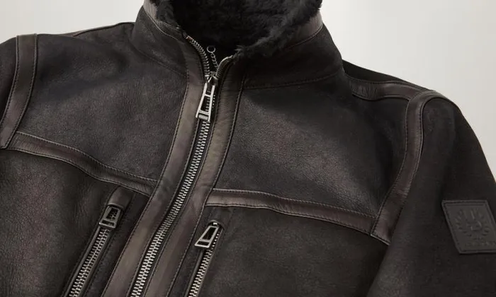 Suede and Shearling Jackets Men Belstaff Tundra Jacket Black Black Suede and Shearling Jackets Men Belstaff Tundra Jacket Black Black