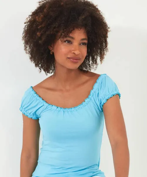 Summertime Boho Top Aqua Apparel Tops Tunics and Blouses Joebrowns