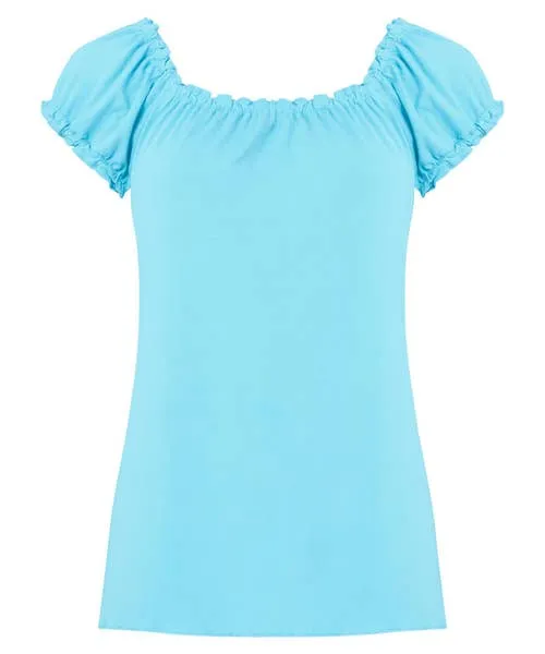 Summertime Boho Top Aqua Apparel Tops Tunics and Blouses Joebrowns