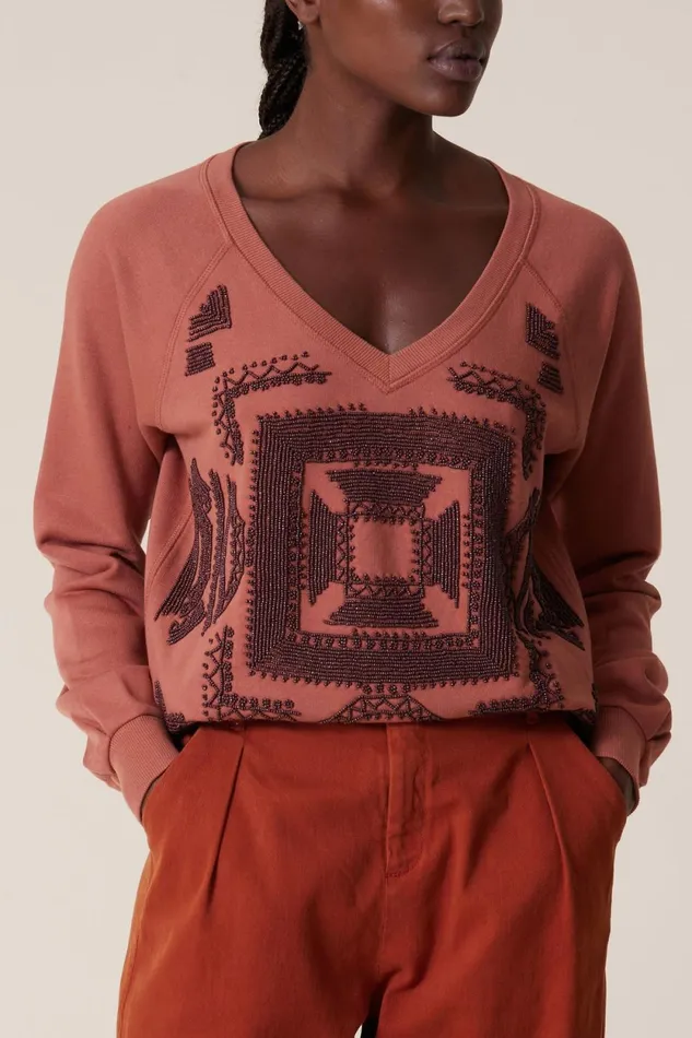 Sweatshirts Women Leon and Harper Shiva Beads Sweatshirt Blush