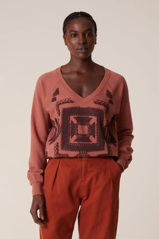 Sweatshirts Women Leon and Harper Shiva Beads Sweatshirt Blush
