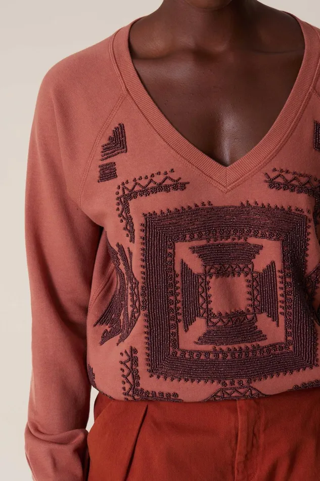 Sweatshirts Women Leon and Harper Shiva Beads Sweatshirt Blush