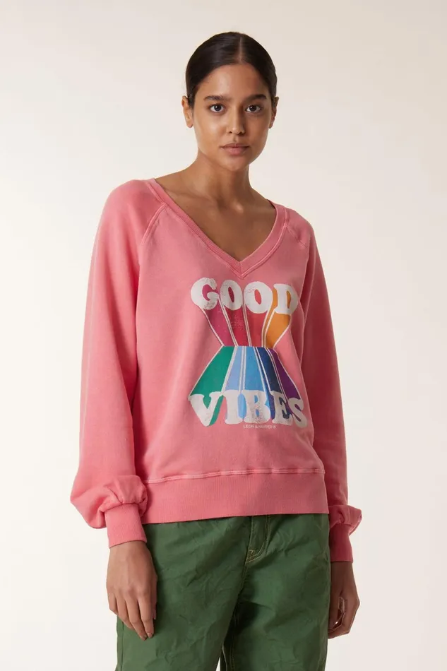 Sweatshirts Women Leon and Harper Shiva Vibes Sweatshirt Coral