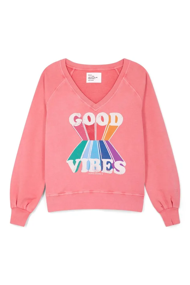 Sweatshirts Women Leon and Harper Shiva Vibes Sweatshirt Coral