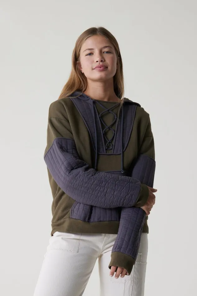 Sweatshirts Women Leon and Harper Strong Mix Sweatshirt Olive