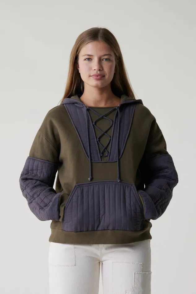 Sweatshirts Women Leon and Harper Strong Mix Sweatshirt Olive