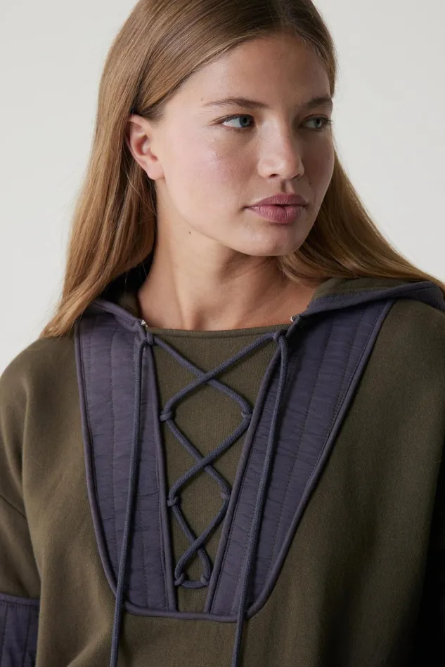 Sweatshirts Women Leon and Harper Strong Mix Sweatshirt Olive