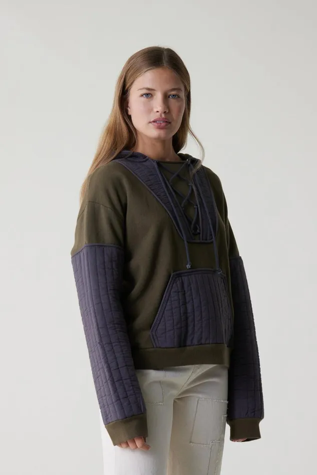 Sweatshirts Women Leon and Harper Strong Mix Sweatshirt Olive