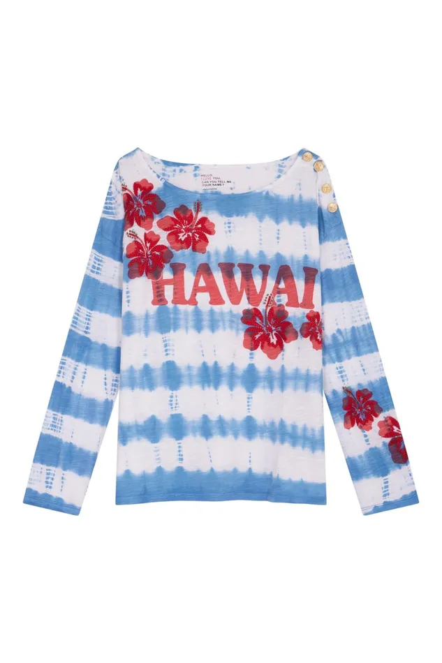 Sweatshirts Women Leon and Harper Thilla Hawai Tshirt Blue