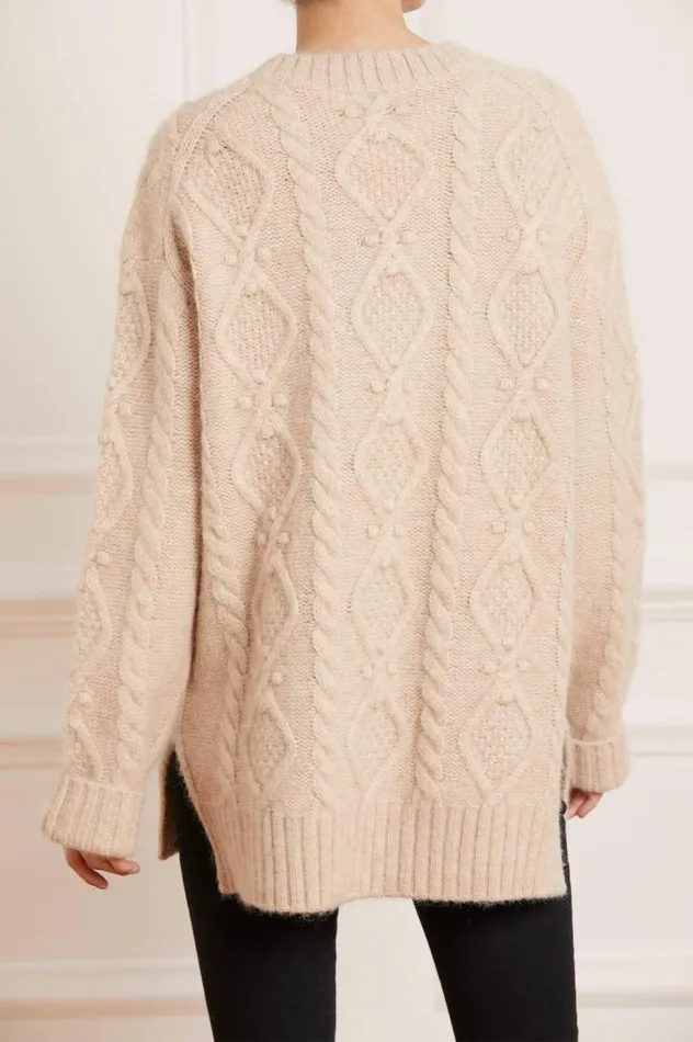 Sylvie Cable Longline Jumper Beige Women Needle and Thread Exclusives