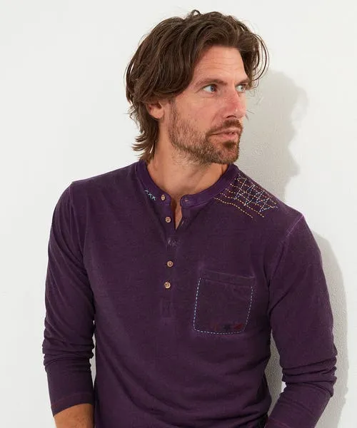 TShirts and Tops Apparel Customised Character Henley Purple Joebrowns