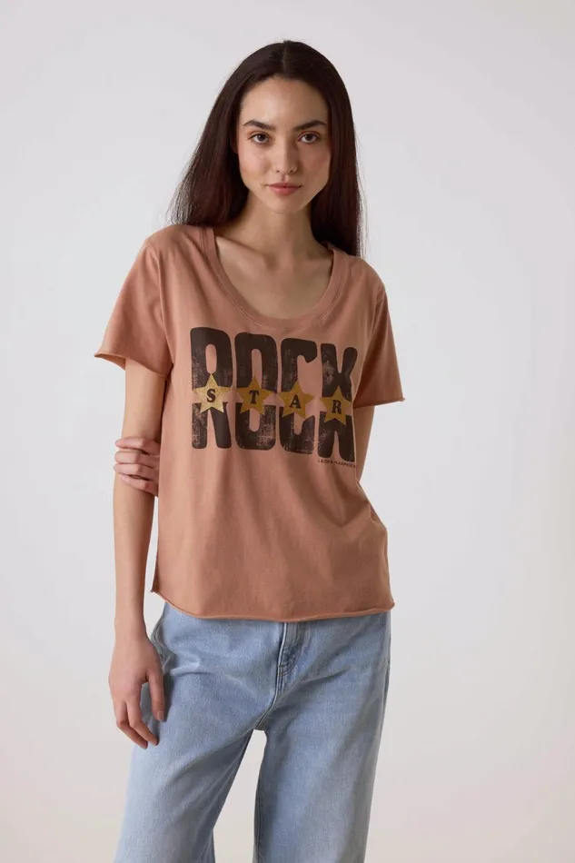 TShirts and Tops Women Leon and Harper Tizia Stars TShirt Peach