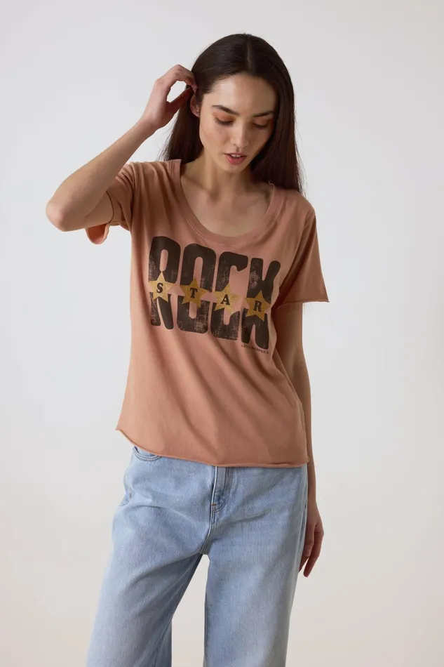 TShirts and Tops Women Leon and Harper Tizia Stars TShirt Peach