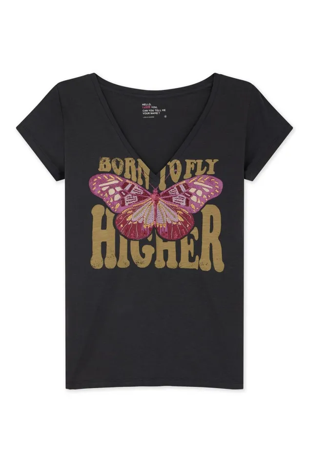 TShirts and Tops Women Leon and Harper Tonton Bfly TShirt Carbone