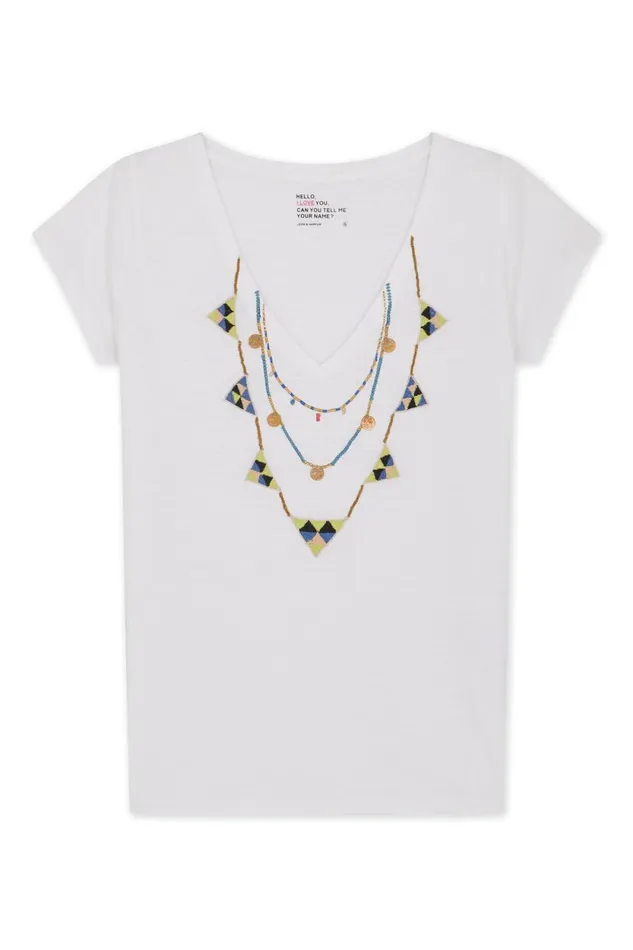 TShirts and Tops Women Leon and Harper Tonton Brodery TShirt White