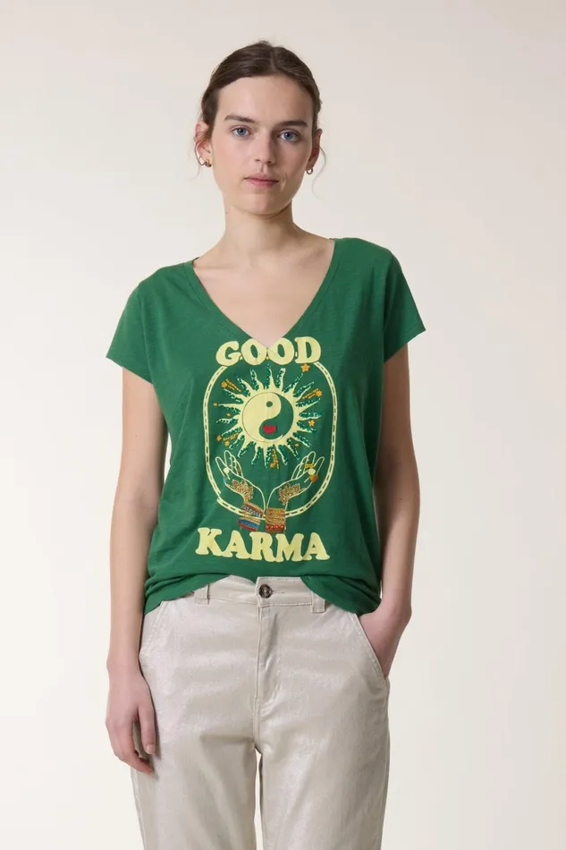 TShirts and Tops Women Leon and Harper Tonton Karma Tshirt Green