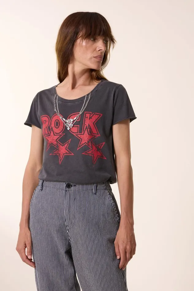 TShirts and Tops Women Leon and Harper Toro Strass TShirt Carbone