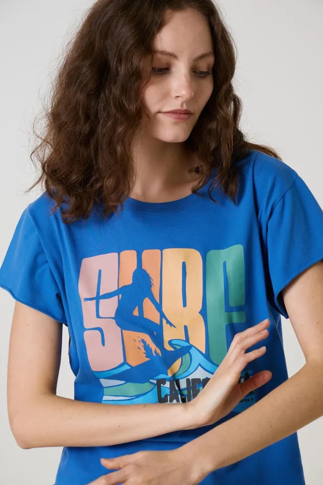 TShirts and Tops Women Leon and Harper Tulum Surf TShirt Marin