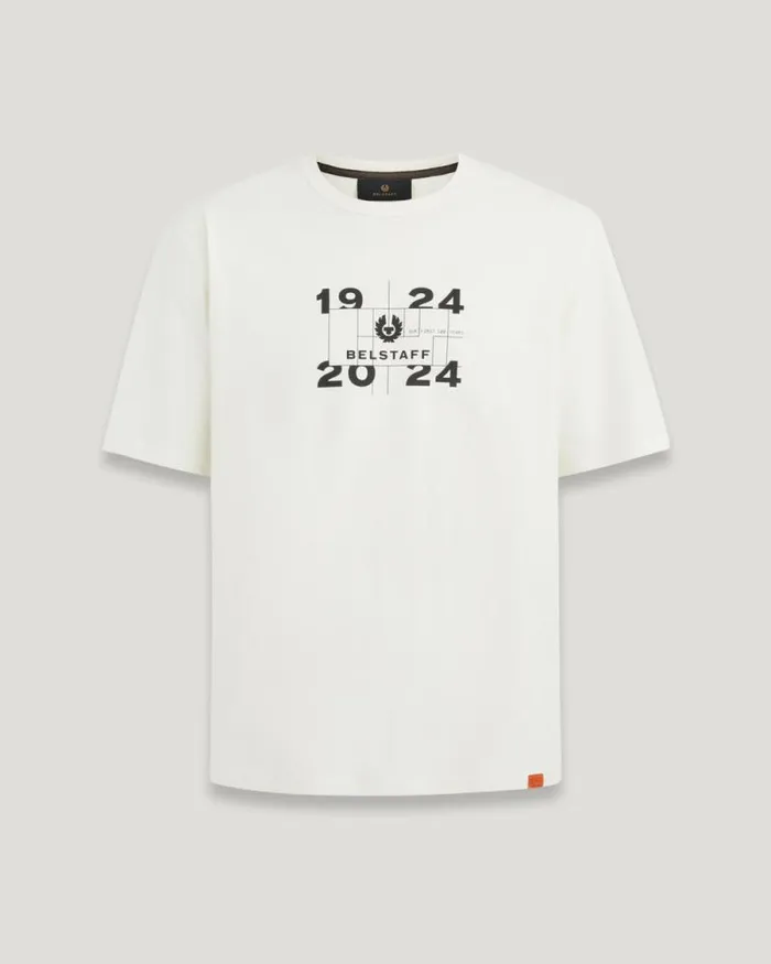 TShirts Men Belstaff Centenary Logo TShirt Chalk