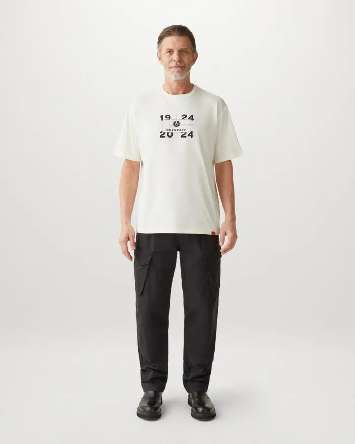 TShirts Men Belstaff Centenary Logo TShirt Chalk