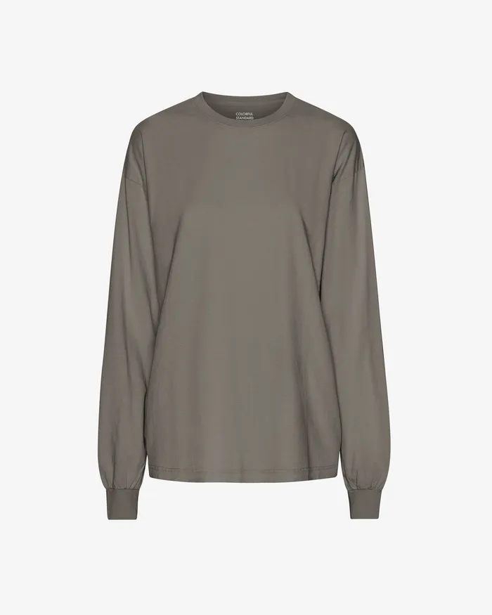 TShirts Oversized Organic LS TShirt 8211 Misty Brown Colorfulstandard Women