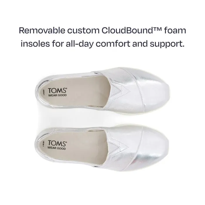 Toms Alpargatas Alpargata Plus Silver Metallic 8211 Women Toms Alpargatas Alpargata Plus Silver Metallic 8211 Women
