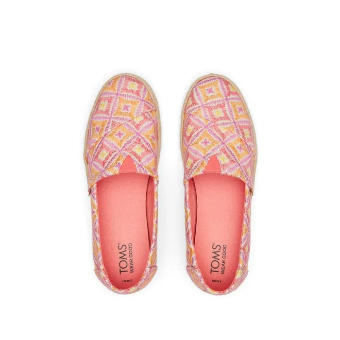 Toms Alpargatas Alpargata Rope 20 Espadrille Geometric Pink 8211 Women Toms Alpargatas Alpargata Rope 20 Espadrille Geometric Pink 8211 Women