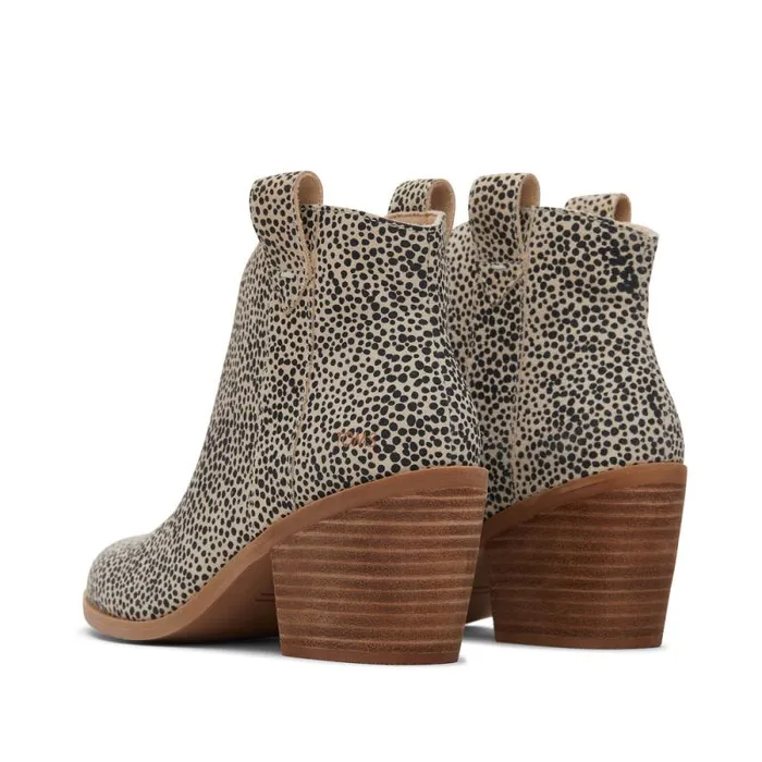 Toms Boots and Booties Constance Heeled Boot Mini Cheetah Suede 8211 Women