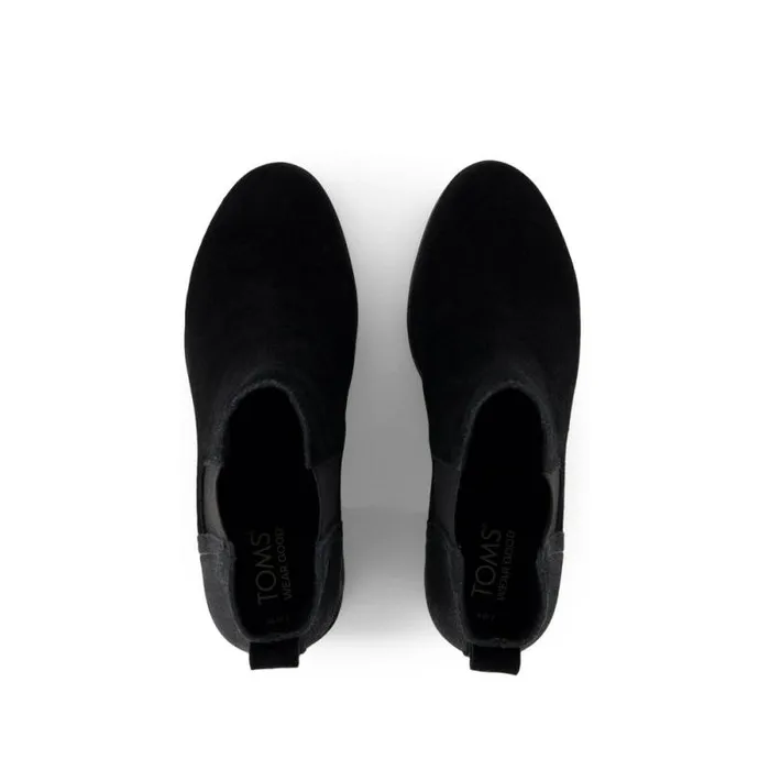 Toms Boots and Booties Evelyn Chelsea Heeled Boot Black Metallic Suede 8211 Women Toms Boots and Booties Evelyn Chelsea Heeled Boot Black Metallic Suede 8211 Women
