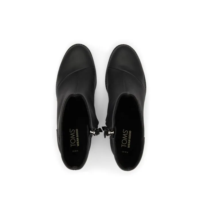 Toms Boots and Booties Evelyn Heeled Boot Leather Black 8211 Women Toms Boots and Booties Evelyn Heeled Boot Leather Black 8211 Women
