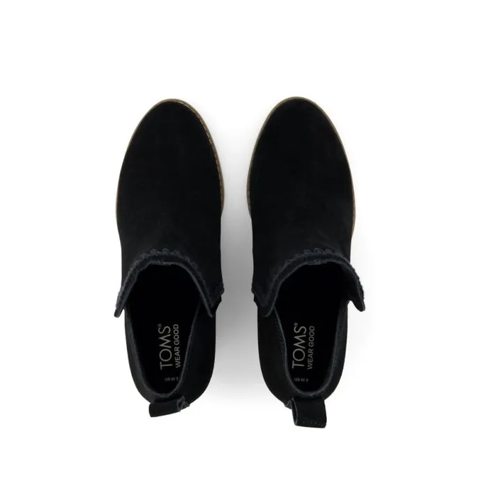 Toms Boots and Booties Kaia Wedge Ankle Boot Suede Black 8211 Women