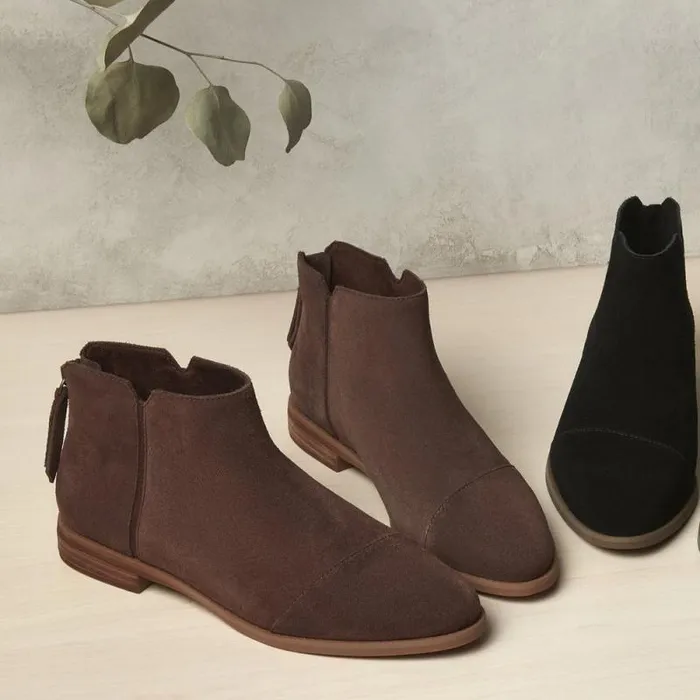 Toms Boots and Booties Rylie Ankle Bootie Dark Brown Suede 8211 Women