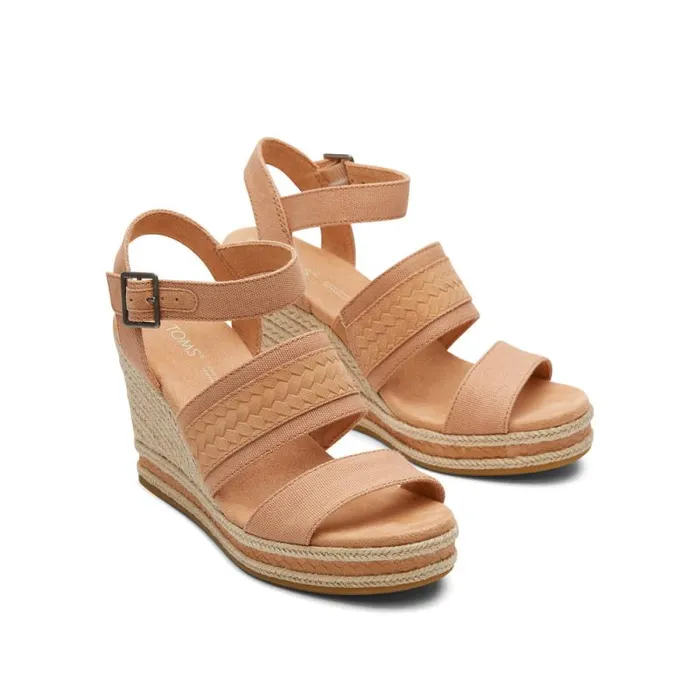 Toms Espadrilles Madelyn Braided Wedge Sandal Sandy Beige 8211 Women