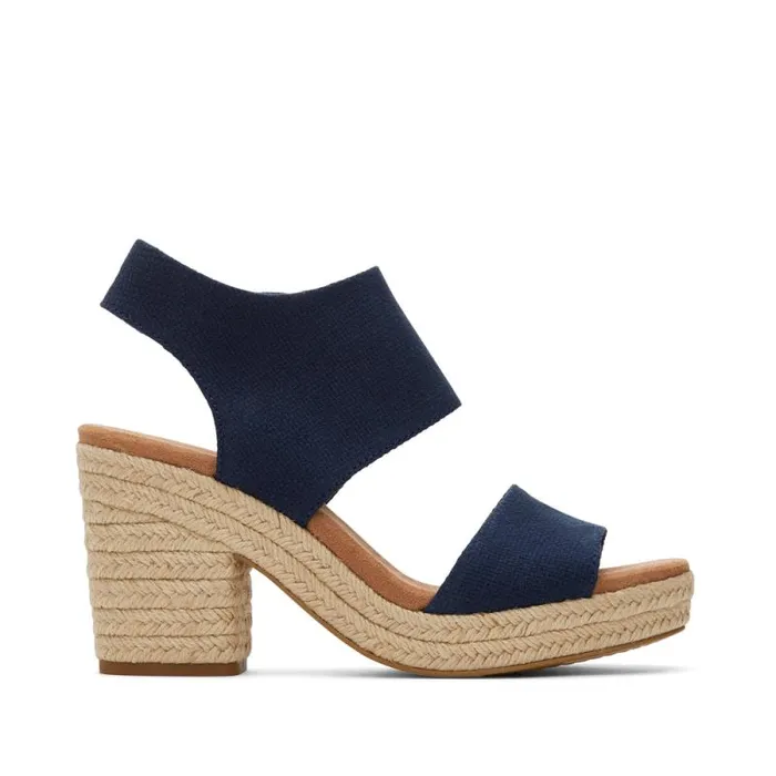 Toms Espadrilles Majorca Rope Platform Sandal Basket Weave Navy 8211 Women