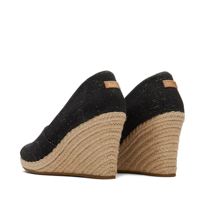 Toms Espadrilles Michelle Wedge Heel Black Metallic Linen 8211 Women Toms Espadrilles Michelle Wedge Heel Black Metallic Linen 8211 Women