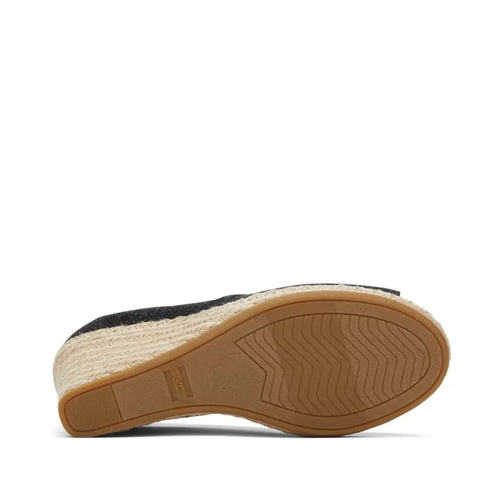 Toms Espadrilles Michelle Wedge Heel Black Metallic Linen 8211 Women Toms Espadrilles Michelle Wedge Heel Black Metallic Linen 8211 Women
