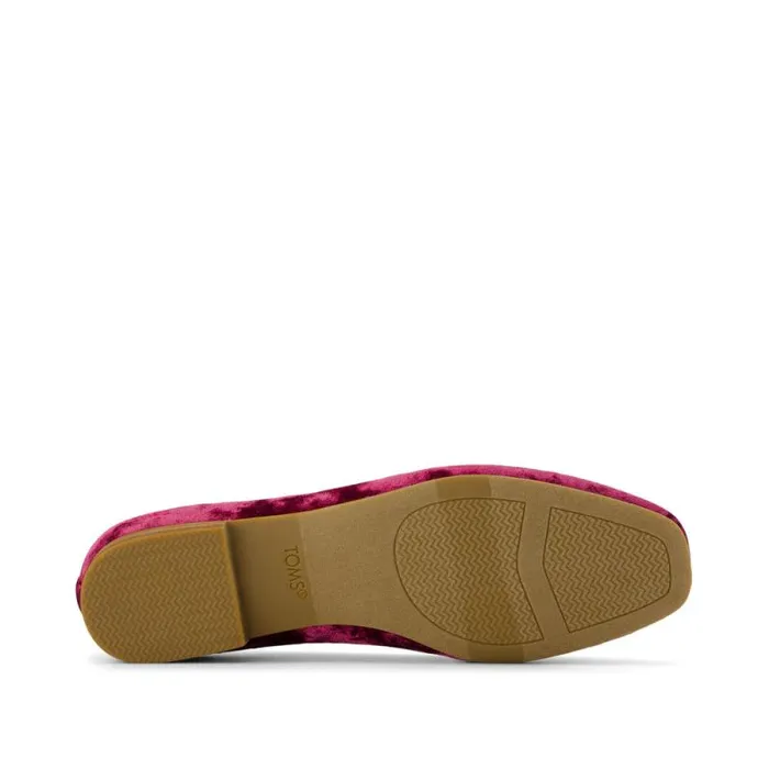 Toms Flats and Loafers Briella Flat Berry Burgundy Crushed Velvet 8211 Women