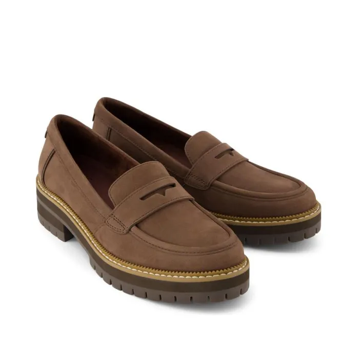 Toms Flats and Loafers Cara Loafer Dark Brown Leather 8211 Women