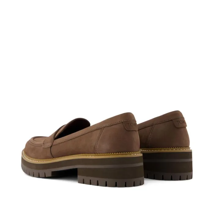 Toms Flats and Loafers Cara Loafer Dark Brown Leather 8211 Women