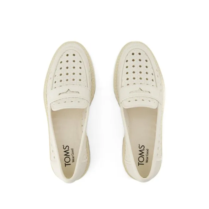 Toms Flats and Loafers Cara Loafer Light Sand Leather Embossed Perforated 8211 Women Toms Flats and Loafers Cara Loafer Light Sand Leather Embossed Perforated 8211 Women