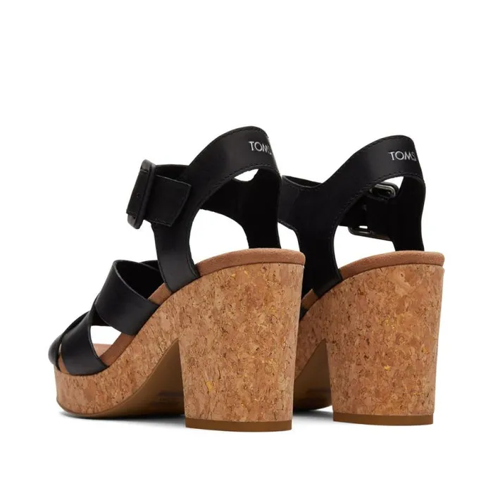 Toms Heels and Wedges Ava Sandal Black Black 8211 Women Toms Heels and Wedges Ava Sandal Black Black 8211 Women