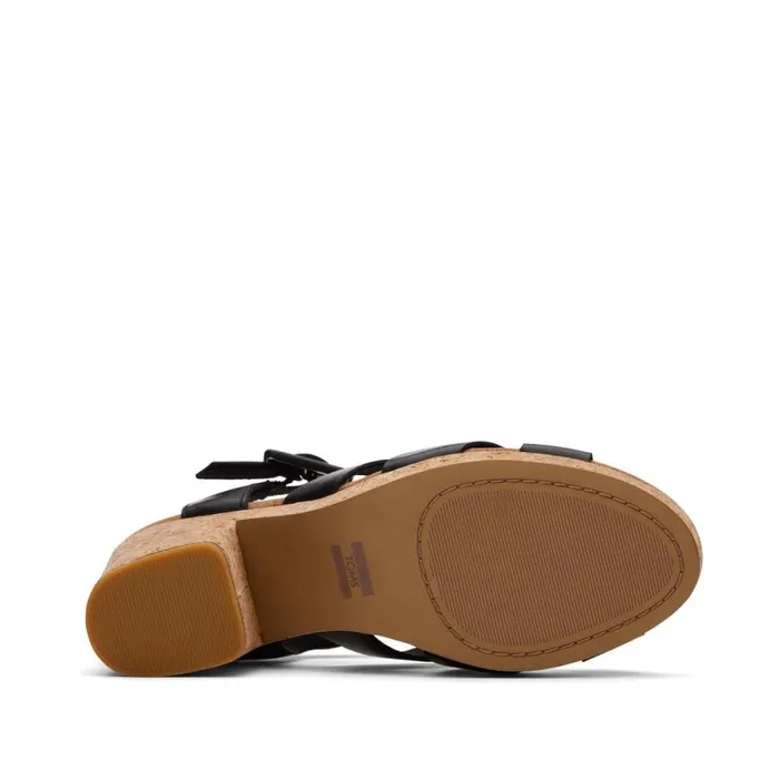 Toms Heels and Wedges Ava Sandal Black Black 8211 Women Toms Heels and Wedges Ava Sandal Black Black 8211 Women
